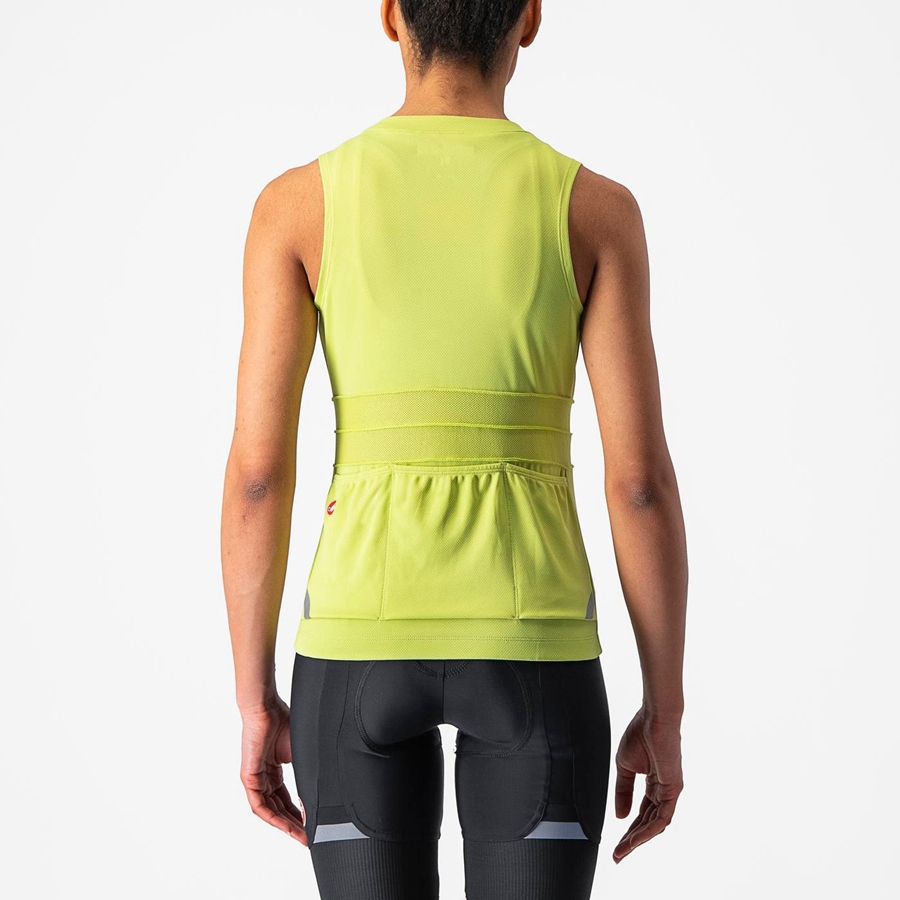 Castelli ANIMA 4 SLEEVELESS Women Jersey Light Green | 9834-FYPVA