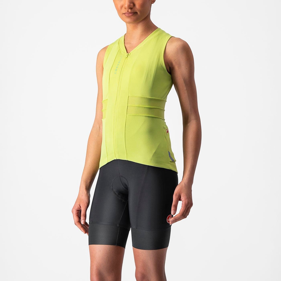 Castelli ANIMA 4 SLEEVELESS Women Jersey Light Green | 9834-FYPVA