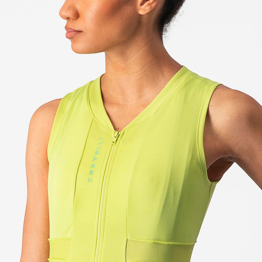 Castelli ANIMA 4 SLEEVELESS Women Jersey Light Green | 9834-FYPVA