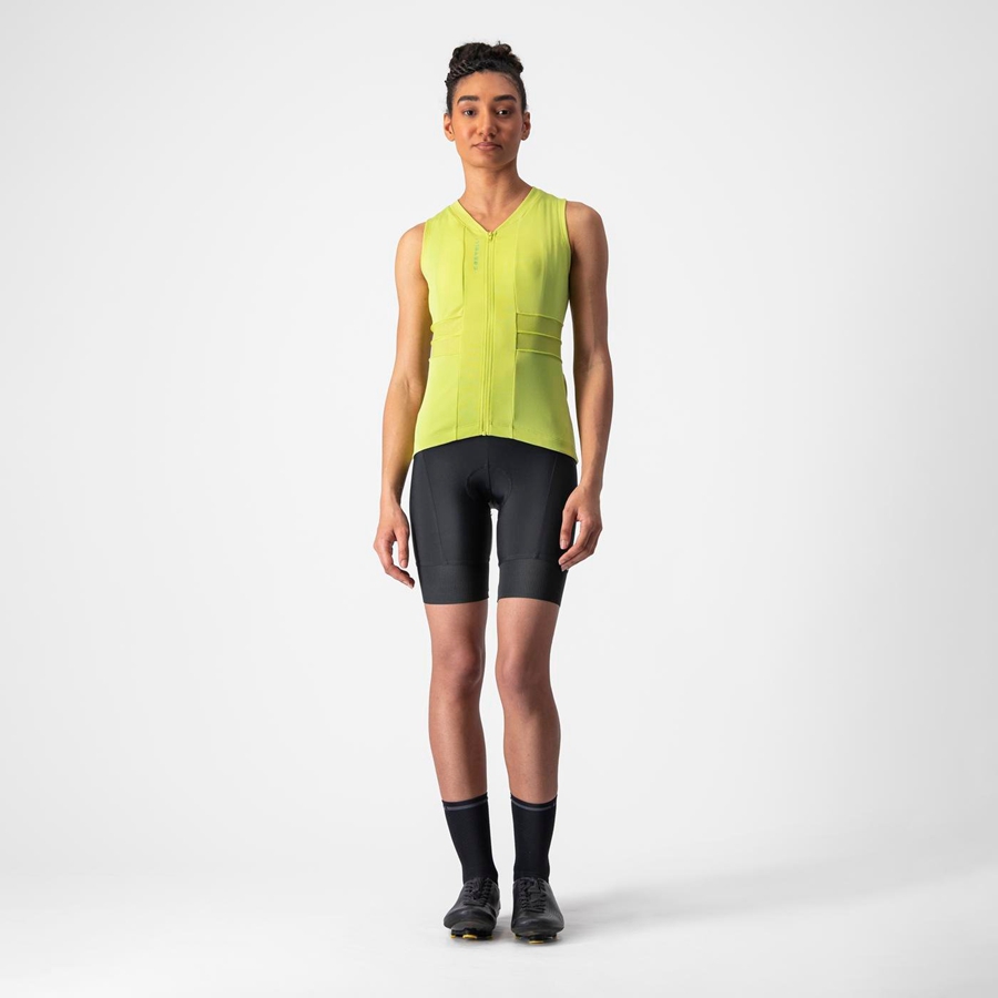 Castelli ANIMA 4 SLEEVELESS Women Jersey Light Green | 9834-FYPVA