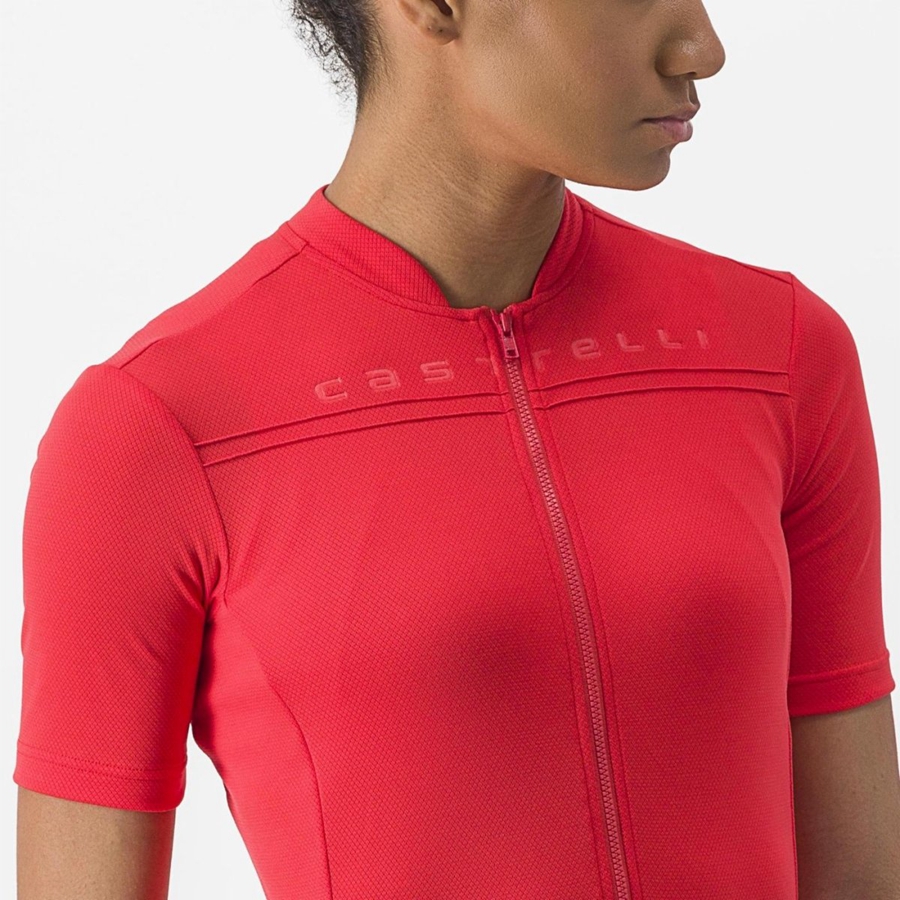 Castelli ANIMA 4 Women Jersey Red | 7853-UNIMD