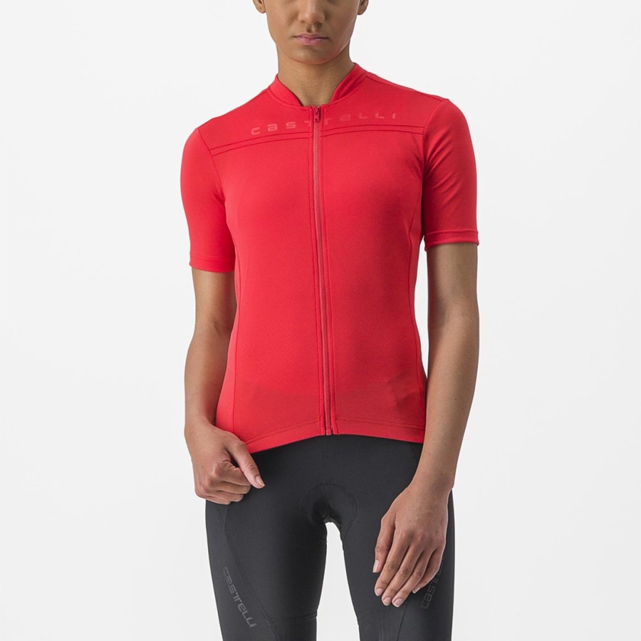 Castelli ANIMA 4 Women Jersey Red | 7853-UNIMD