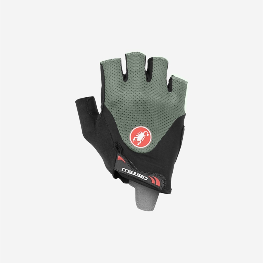 Castelli ARENBERG GEL 2 Men Gloves Green | 9807-QSUJB