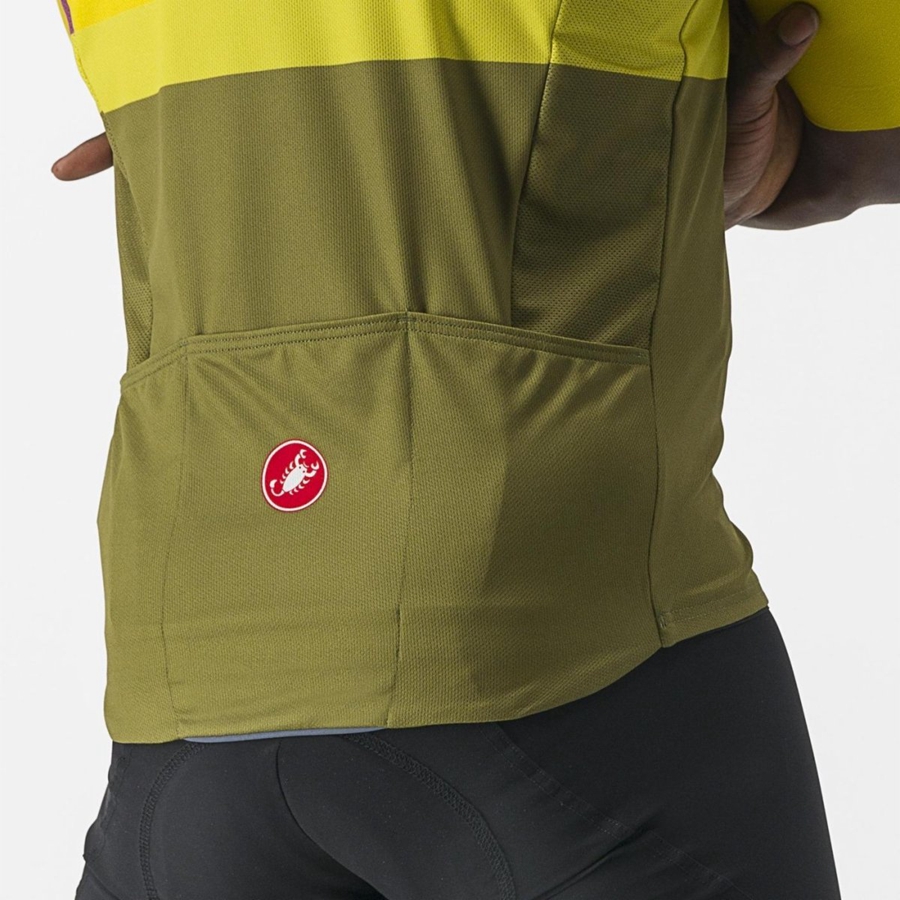 Castelli A BLOCCO Men Jersey Green | 2894-VEBZN