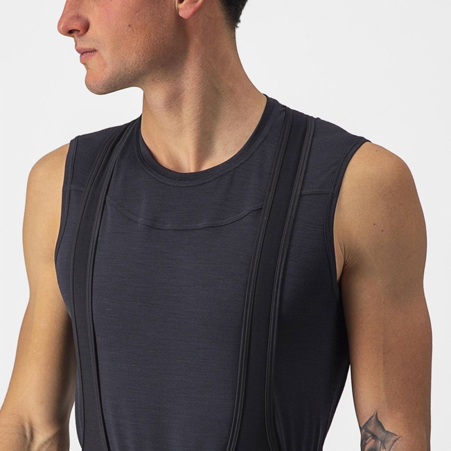 Castelli BANDITO WOOL SLEEVELESS Men Base Layer Black | 5438-JPDCO