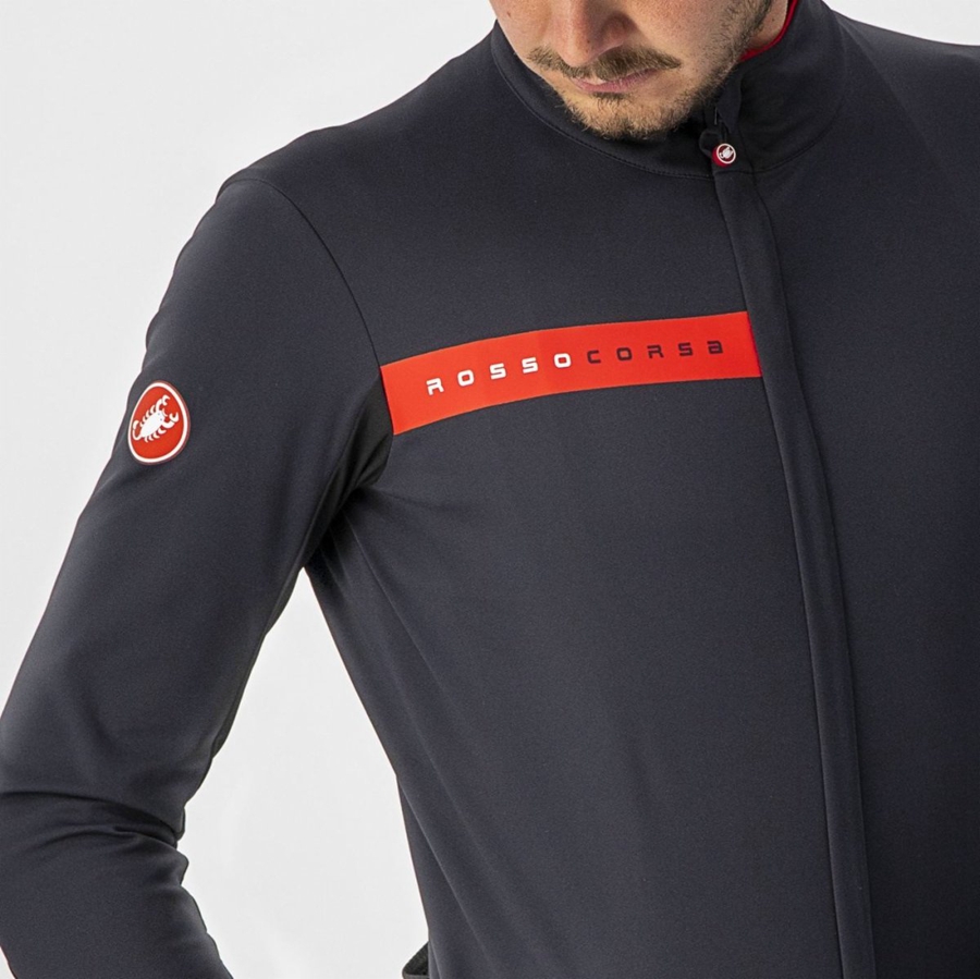 Castelli BETA RoS Men Jackets Black / Red | 4389-CJZLV