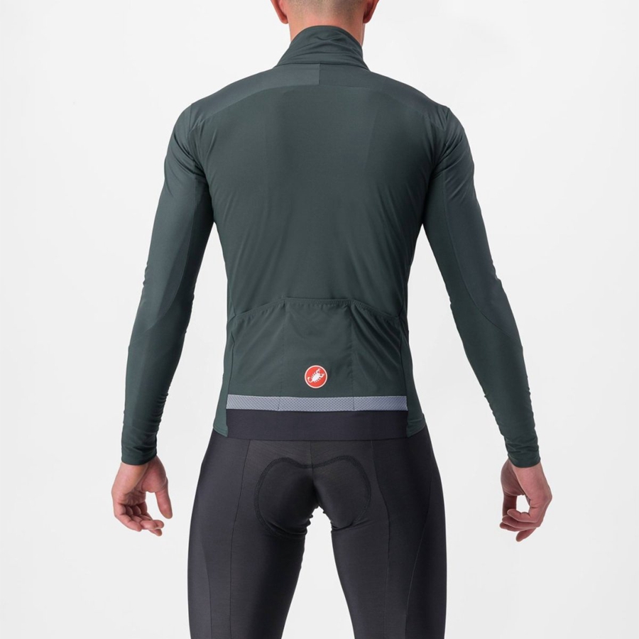 Castelli BETA RoS Men Jackets Green / Red Orange | 1382-WCASX