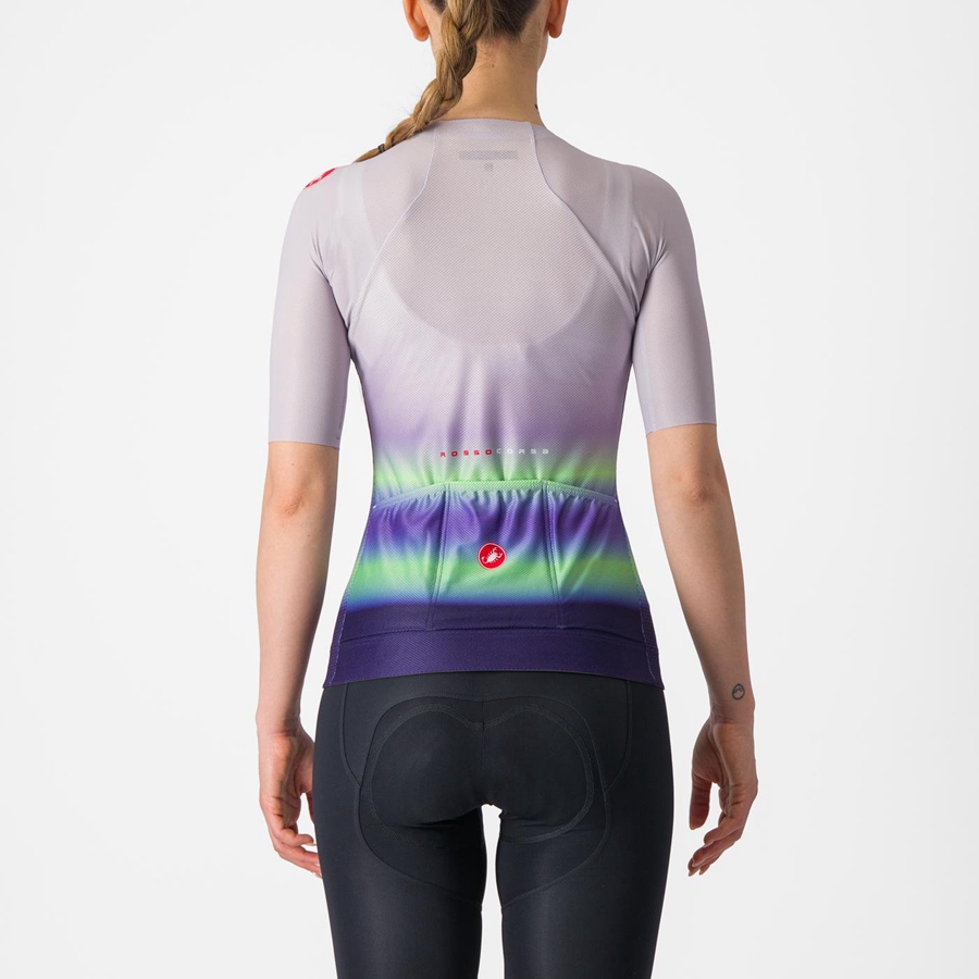 Castelli CLIMBER'S 4.0 W Women Jersey Purple White / Green / Dark Purple | 5697-KVHIX