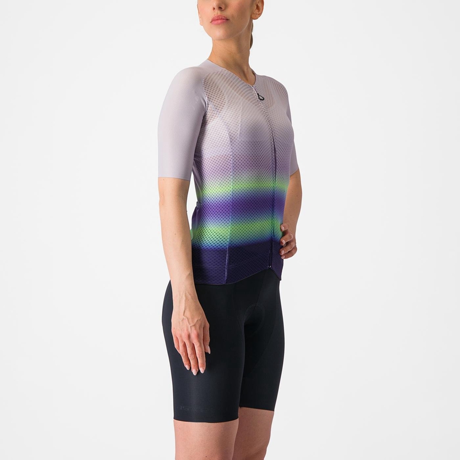 Castelli CLIMBER'S 4.0 W Women Jersey Purple White / Green / Dark Purple | 5697-KVHIX