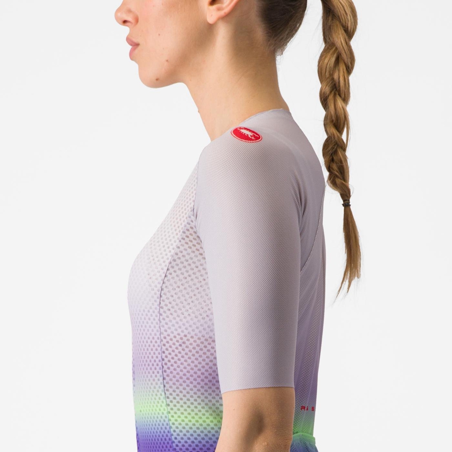 Castelli CLIMBER'S 4.0 W Women Jersey Purple White / Green / Dark Purple | 5697-KVHIX