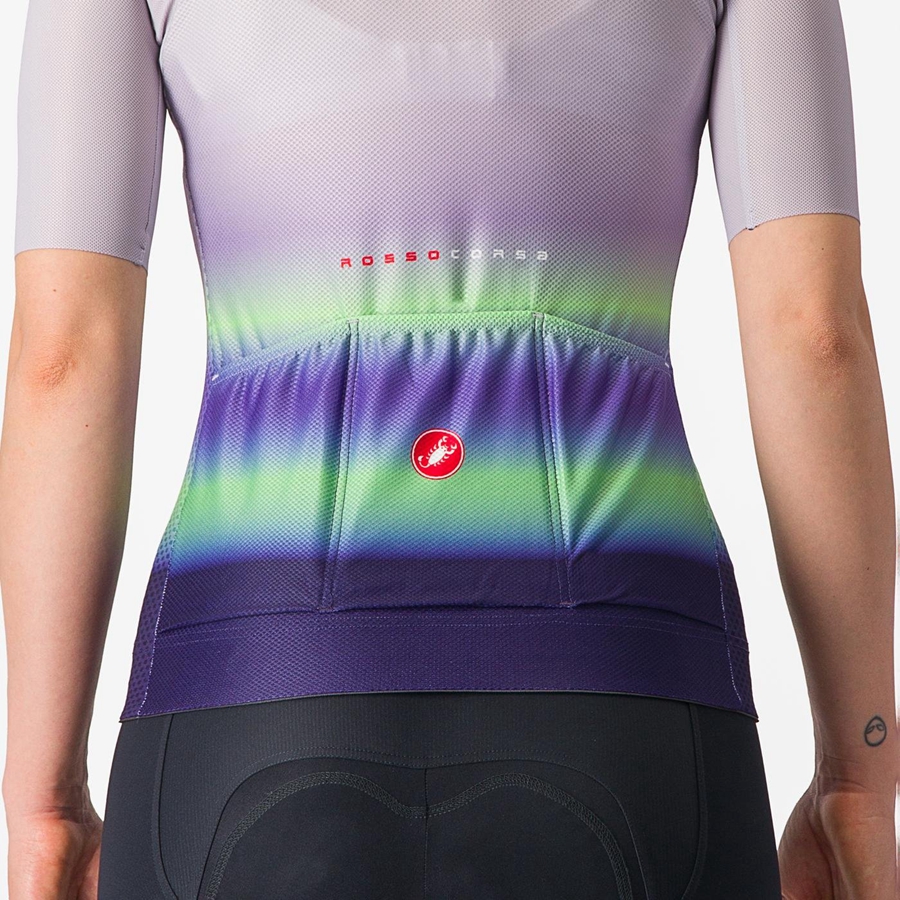 Castelli CLIMBER'S 4.0 W Women Jersey Purple White / Green / Dark Purple | 5697-KVHIX