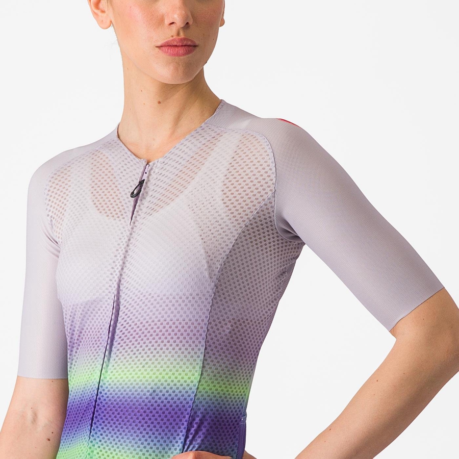 Castelli CLIMBER'S 4.0 W Women Jersey Purple White / Green / Dark Purple | 5697-KVHIX