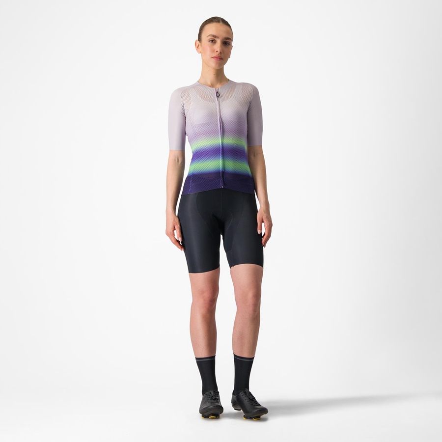 Castelli CLIMBER'S 4.0 W Women Jersey Purple White / Green / Dark Purple | 5697-KVHIX