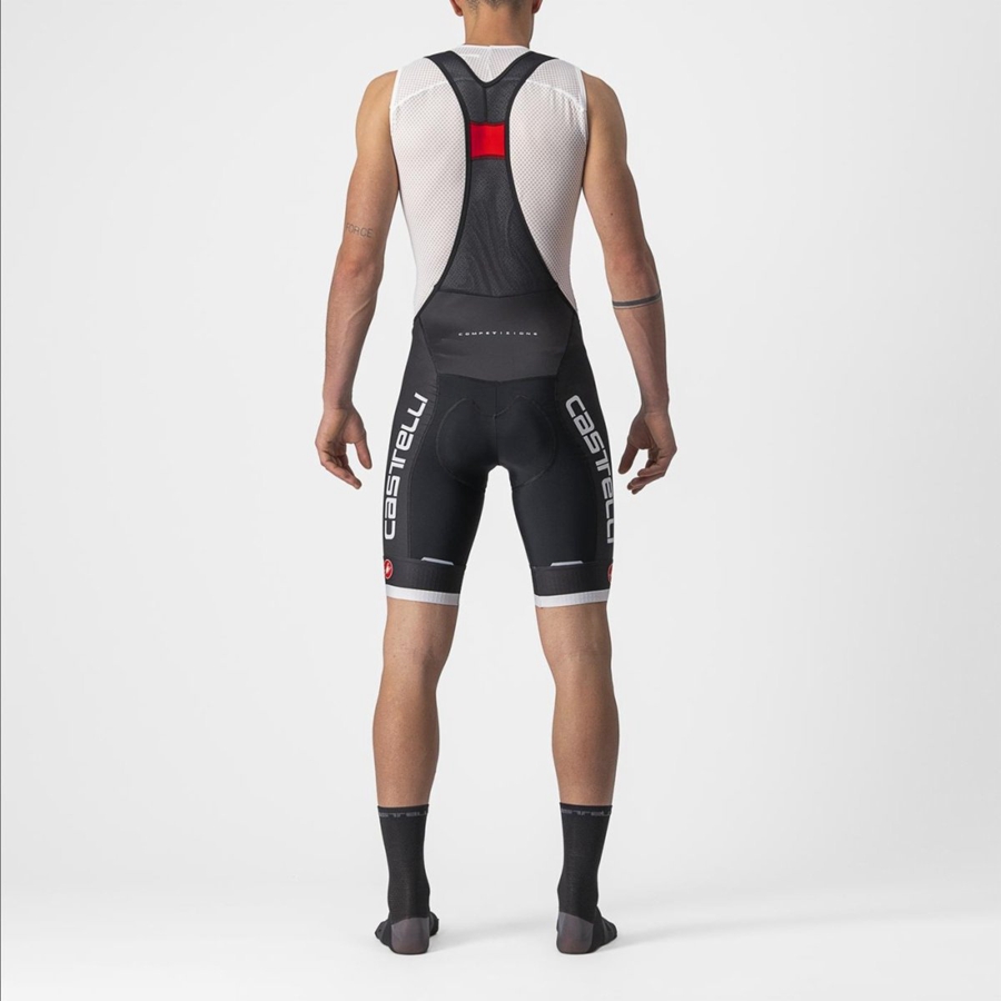 Castelli COMPETIZIONE KIT Men Bib Shorts Black / Silver Grey | 4678-PXLHA