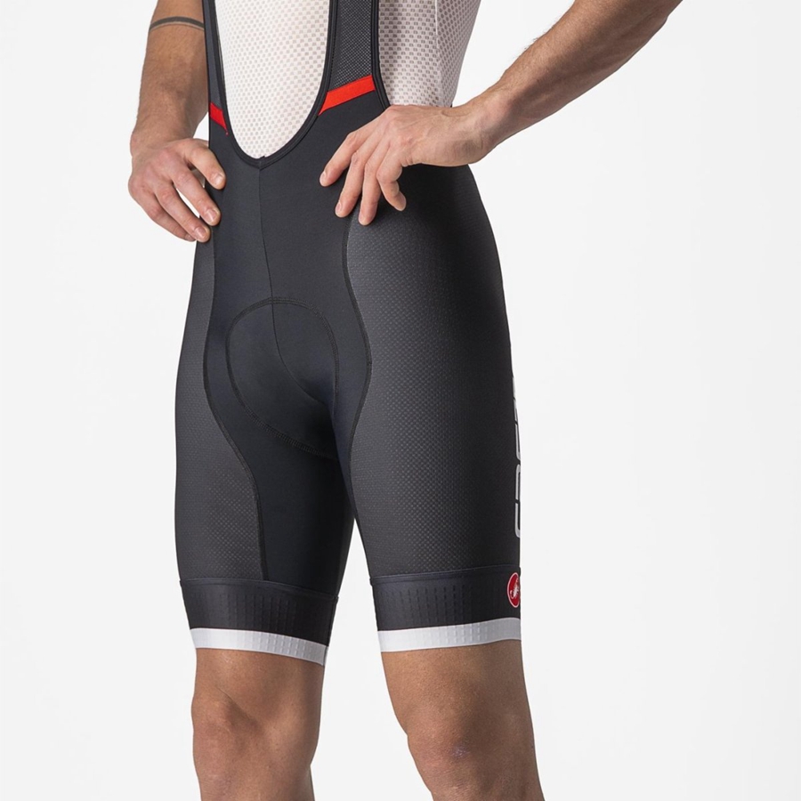 Castelli COMPETIZIONE KIT Men Bib Shorts Black / Silver Grey | 4678-PXLHA