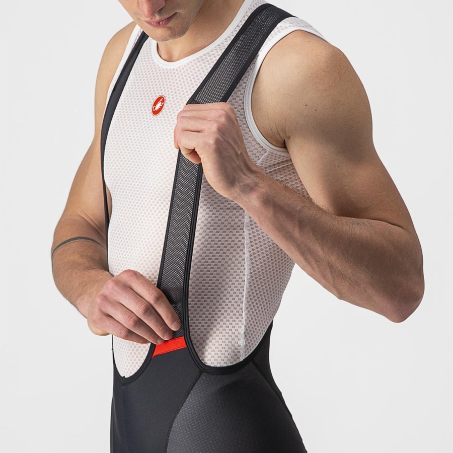 Castelli COMPETIZIONE KIT Men Bib Shorts Black / Silver Grey | 4678-PXLHA