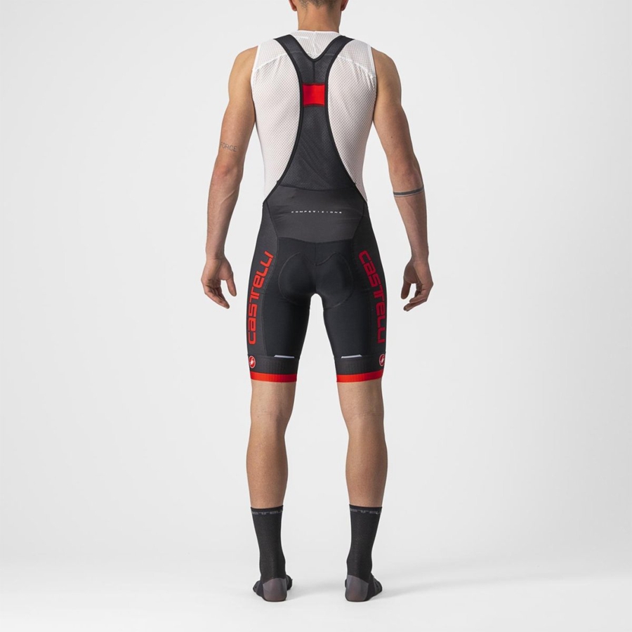 Castelli COMPETIZIONE KIT Men Bib Shorts Black / Red | 4693-EMJSH