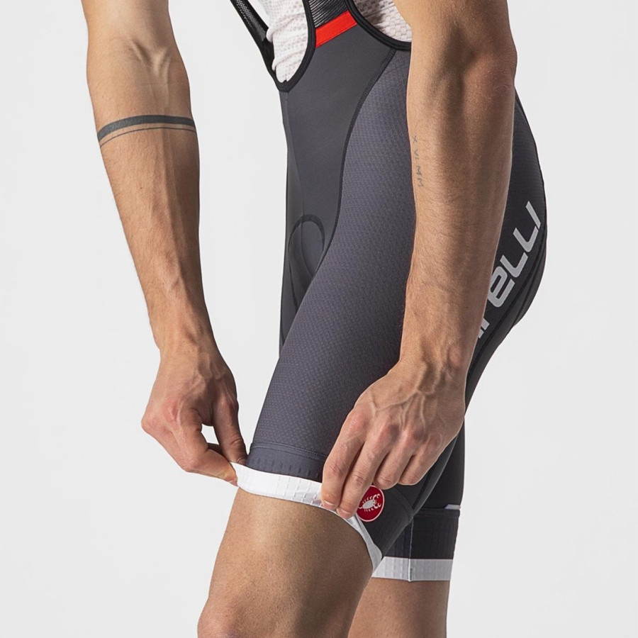 Castelli COMPETIZIONE KIT Men Bib Shorts Dark Grey / Silver Grey | 5436-NDCPI