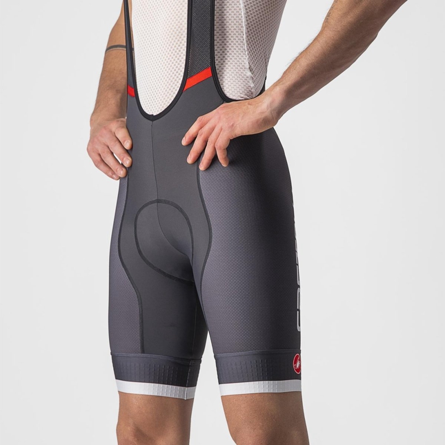 Castelli COMPETIZIONE KIT Men Bib Shorts Dark Grey / Silver Grey | 5436-NDCPI