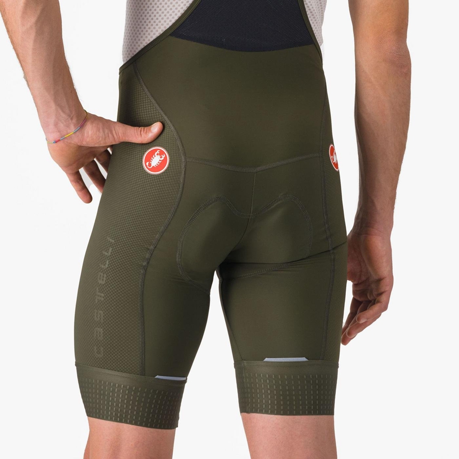 Castelli COMPETIZIONE Men Bib Shorts Deep Green | 0846-IVBGX