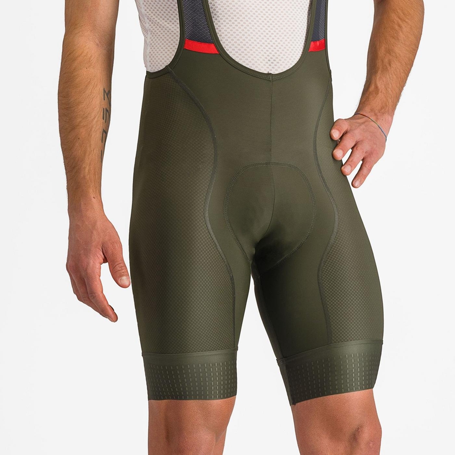 Castelli COMPETIZIONE Men Bib Shorts Deep Green | 0846-IVBGX