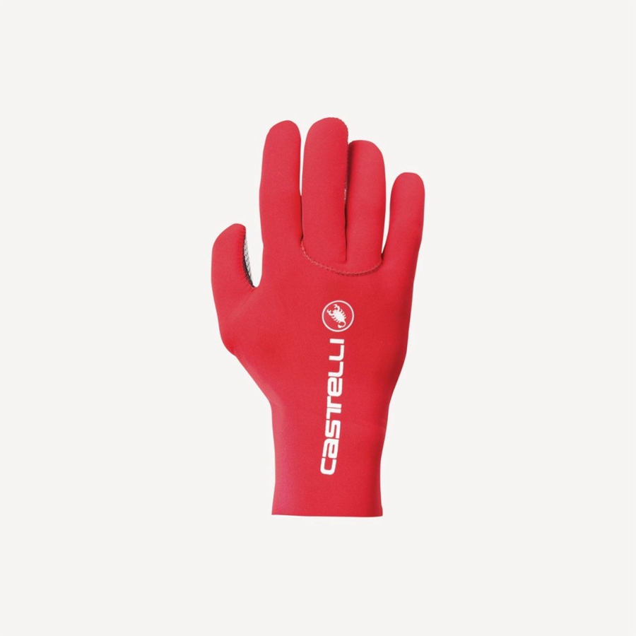 Castelli DILUVIO C Men Gloves Red | 6913-RUKNO