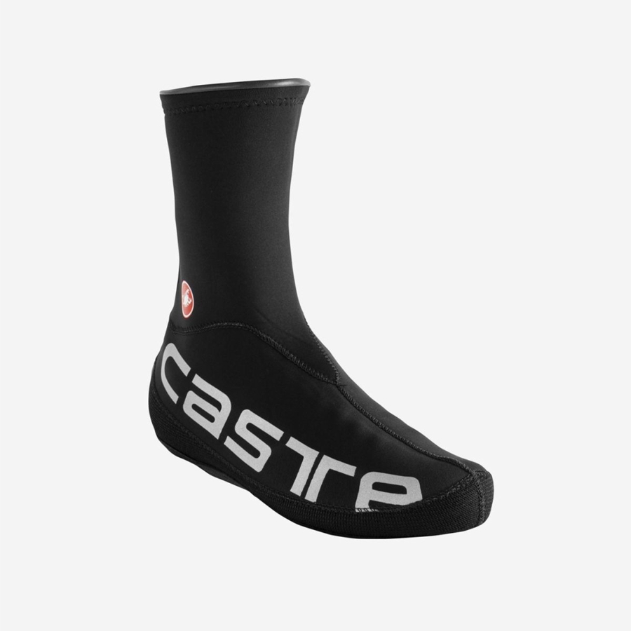 Castelli DILUVIO UL Men Shoecovers Black / Silver | 9103-HNQWI