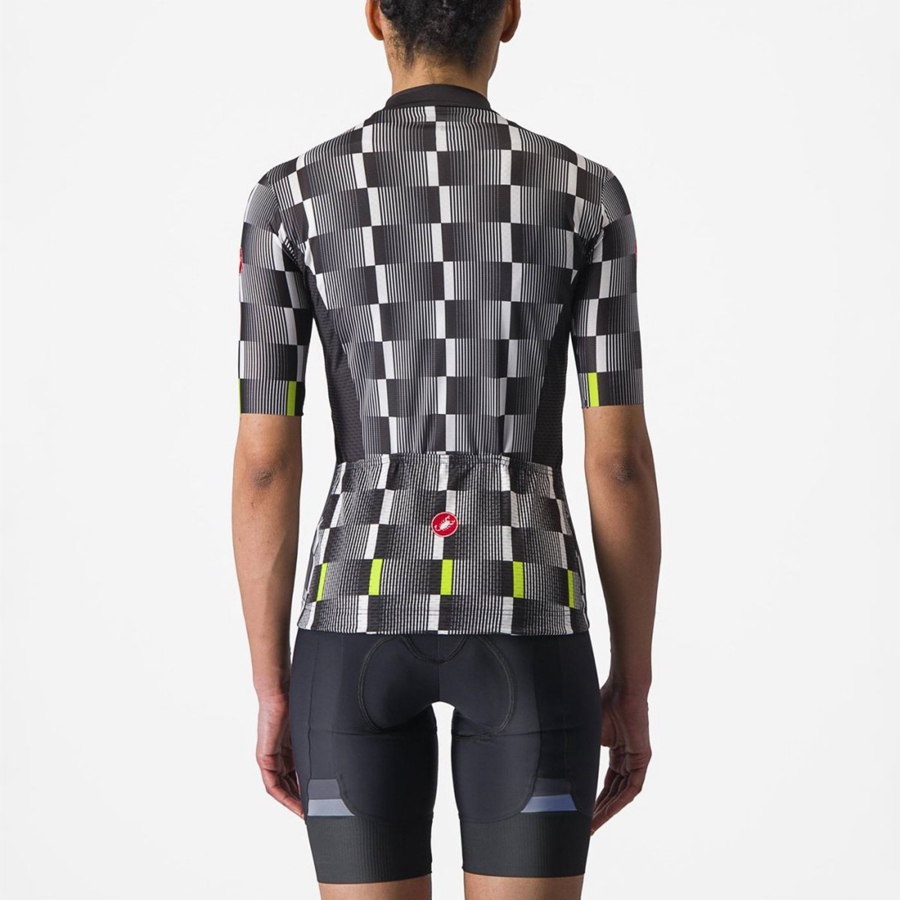 Castelli DIMENSIONE Women Jersey Black / White / Light Green | 3542-UICNS