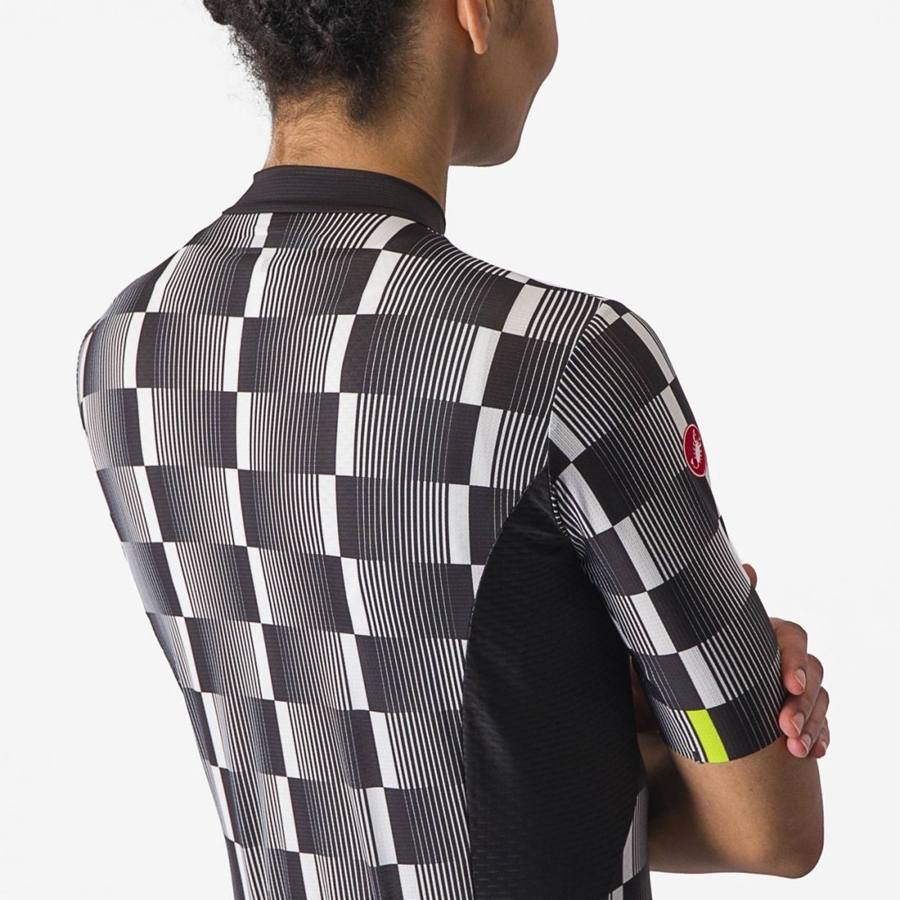 Castelli DIMENSIONE Women Jersey Black / White / Light Green | 3542-UICNS