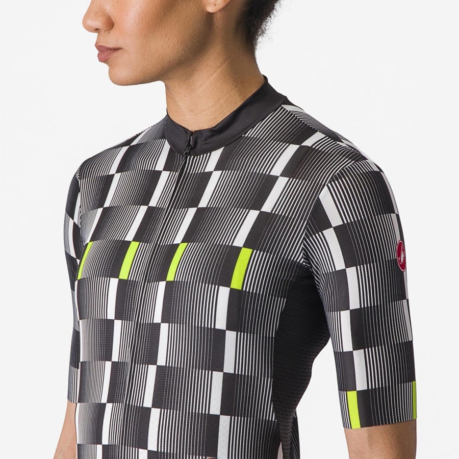 Castelli DIMENSIONE Women Jersey Black / White / Light Green | 3542-UICNS