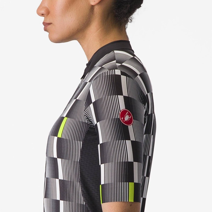 Castelli DIMENSIONE Women Jersey Black / White / Light Green | 3542-UICNS