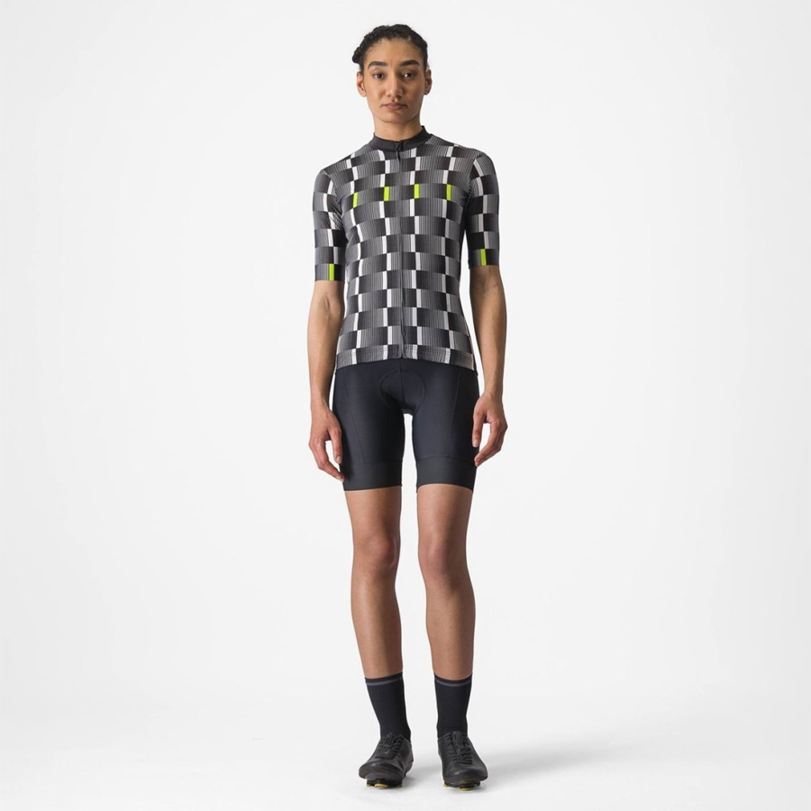 Castelli DIMENSIONE Women Jersey Black / White / Light Green | 3542-UICNS