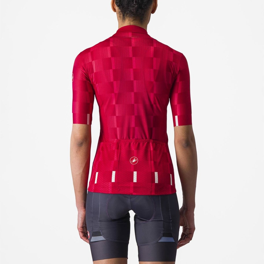 Castelli DIMENSIONE Women Jersey Red / White | 5768-TIJFW