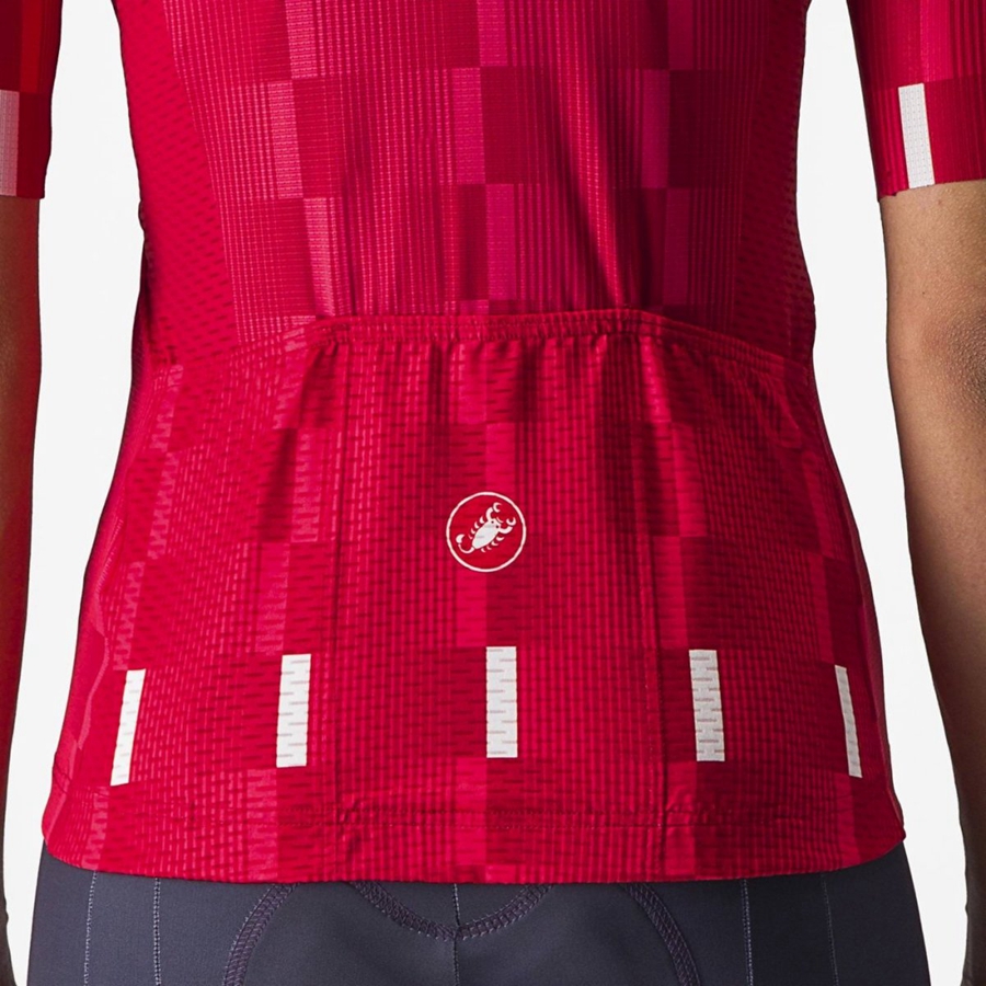 Castelli DIMENSIONE Women Jersey Red / White | 5768-TIJFW