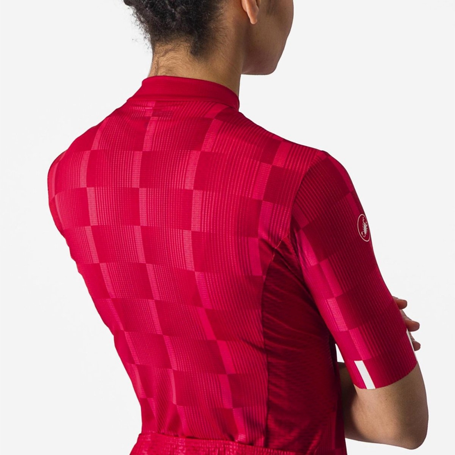 Castelli DIMENSIONE Women Jersey Red / White | 5768-TIJFW