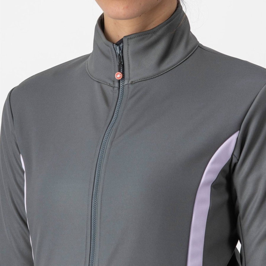 Castelli DINAMICA 2 Women Jackets Grey / Purple | 0457-IXDOV