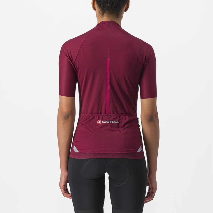 Castelli ENDURANCE W Women Jersey Burgundy | 4237-FQMYI