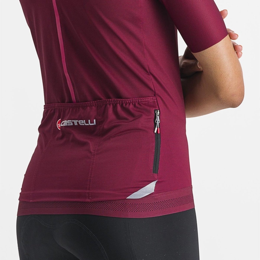 Castelli ENDURANCE W Women Jersey Burgundy | 4237-FQMYI