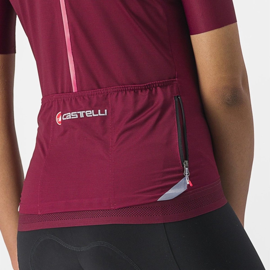 Castelli ENDURANCE W Women Jersey Burgundy | 4237-FQMYI