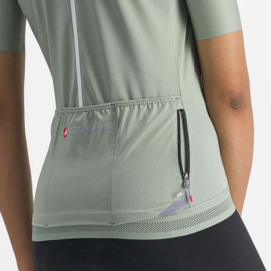 Castelli ENDURANCE W Women Jersey Green | 4107-PYQRV