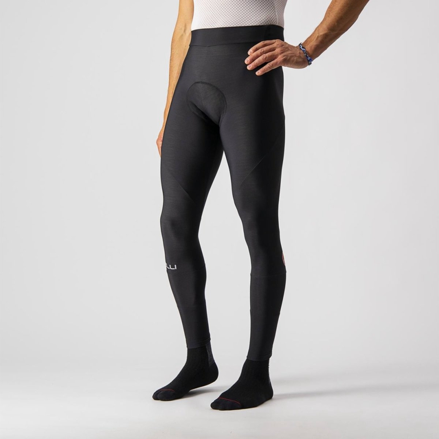 Castelli ENTRATA Men Leggings Black | 3419-LTOPK