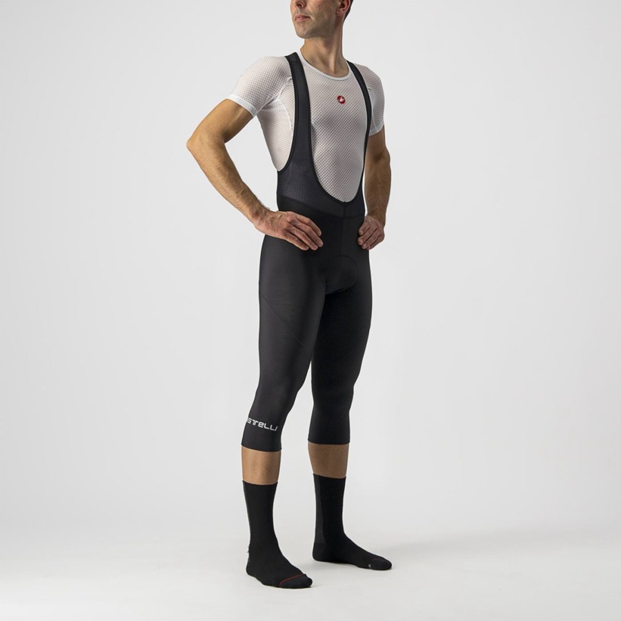 Castelli ENTRATA THERMAL BIB KNICKER Men Leggings Black | 6915-PVRKG