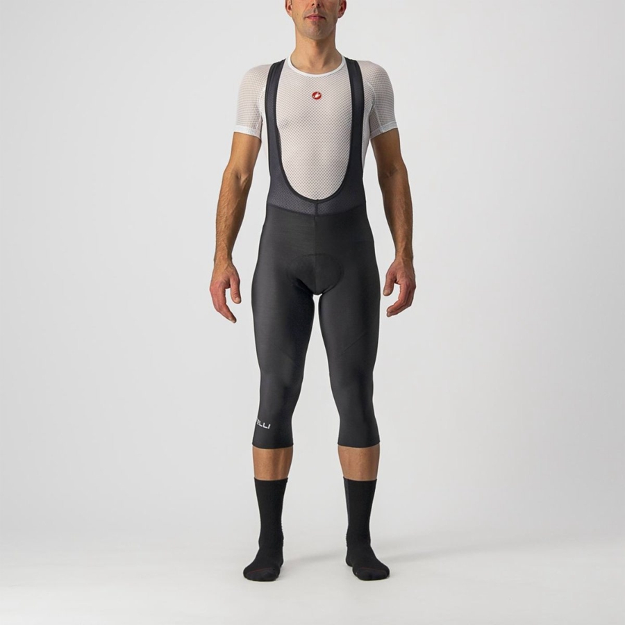 Castelli ENTRATA THERMAL BIB KNICKER Men Leggings Black | 6915-PVRKG