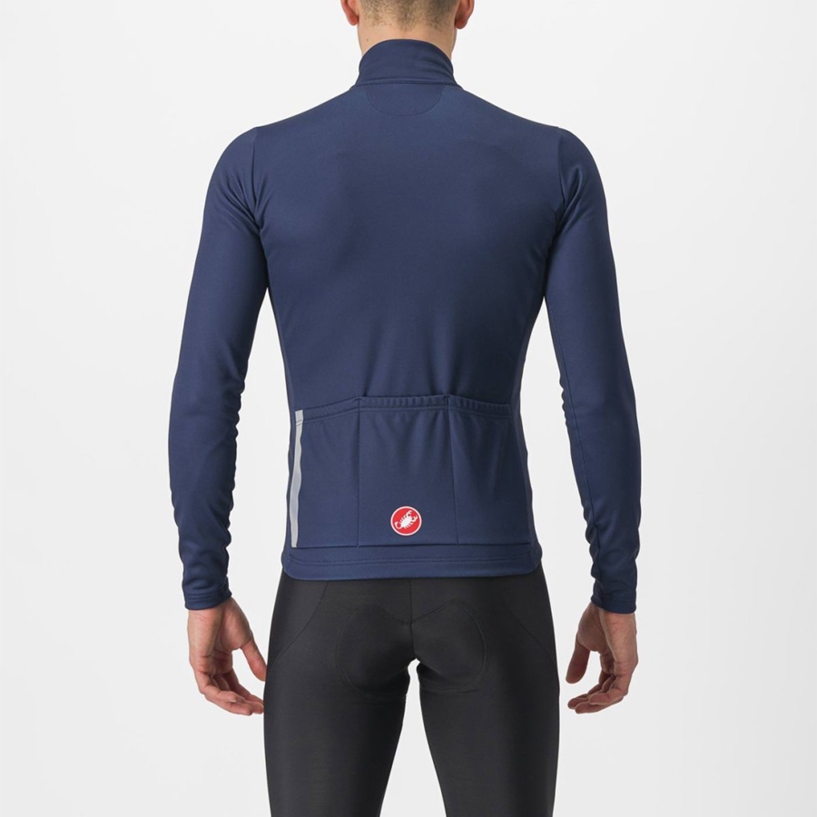 Castelli ENTRATA THERMAL Men Jersey Blue / Silver Grey | 5124-VPLCB