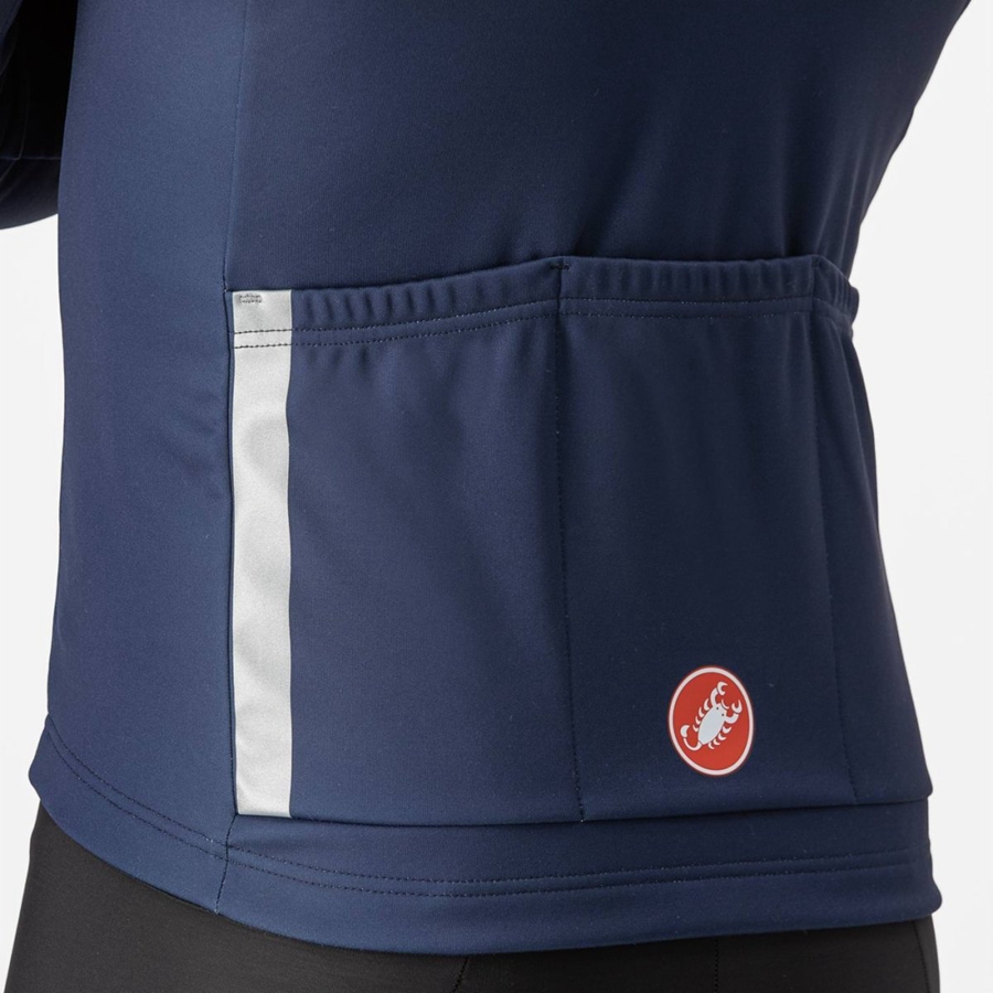 Castelli ENTRATA THERMAL Men Jersey Blue / Silver Grey | 5124-VPLCB