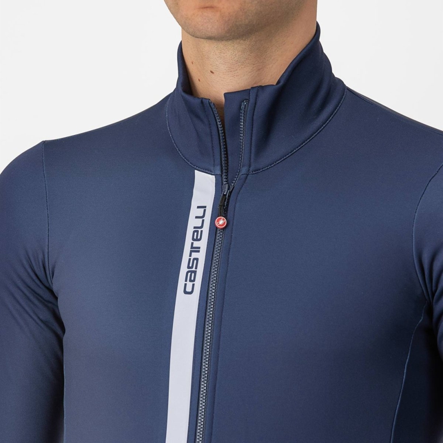 Castelli ENTRATA THERMAL Men Jersey Blue / Silver Grey | 5124-VPLCB