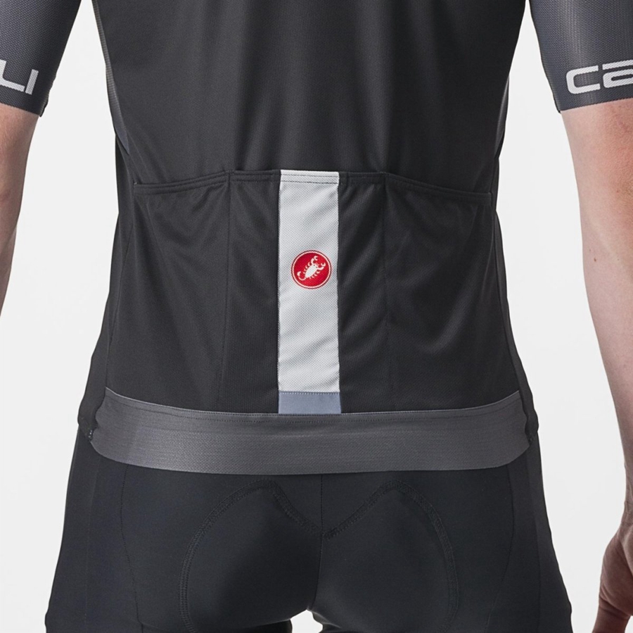 Castelli ENTRATA VI Men Jersey Black / Dark Grey / Silver | 8567-QJNEK