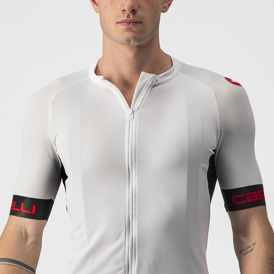 Castelli ENTRATA VI Men Jersey White / Black / Red | 0175-HEQBZ