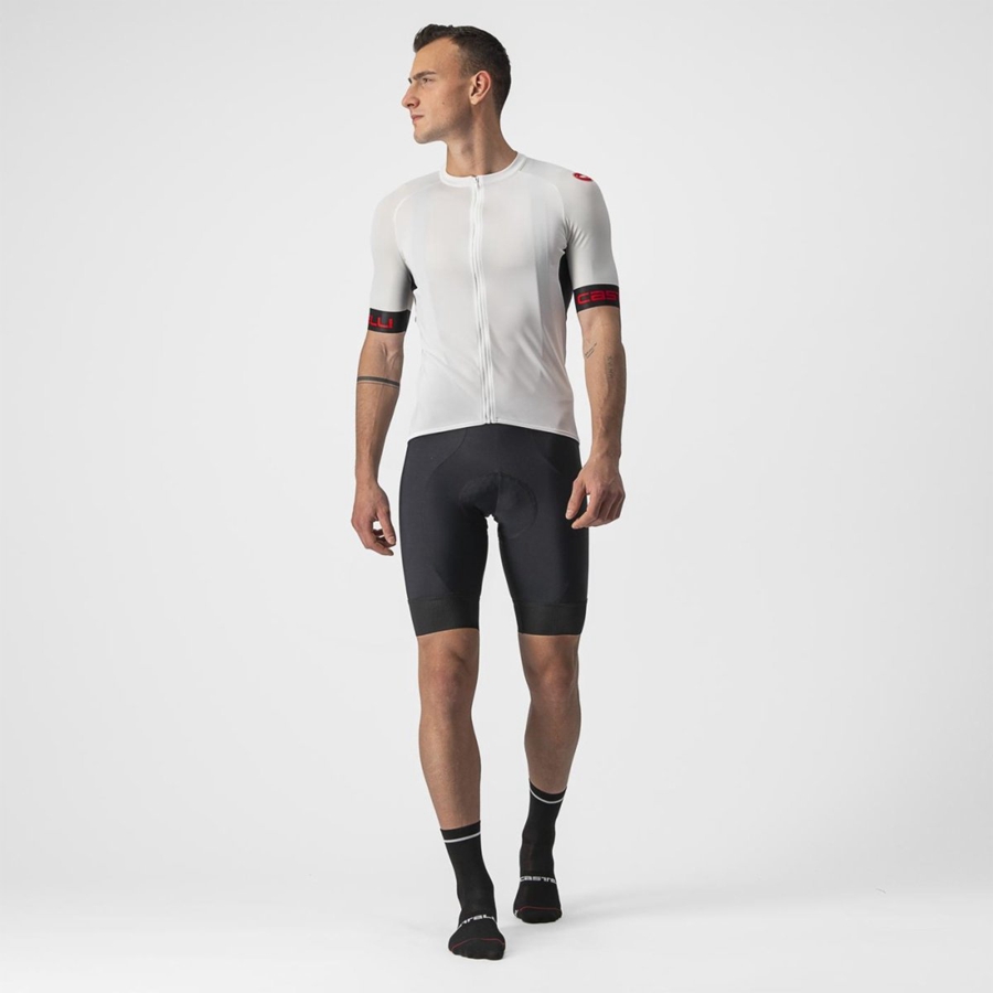 Castelli ENTRATA VI Men Jersey White / Black / Red | 0175-HEQBZ