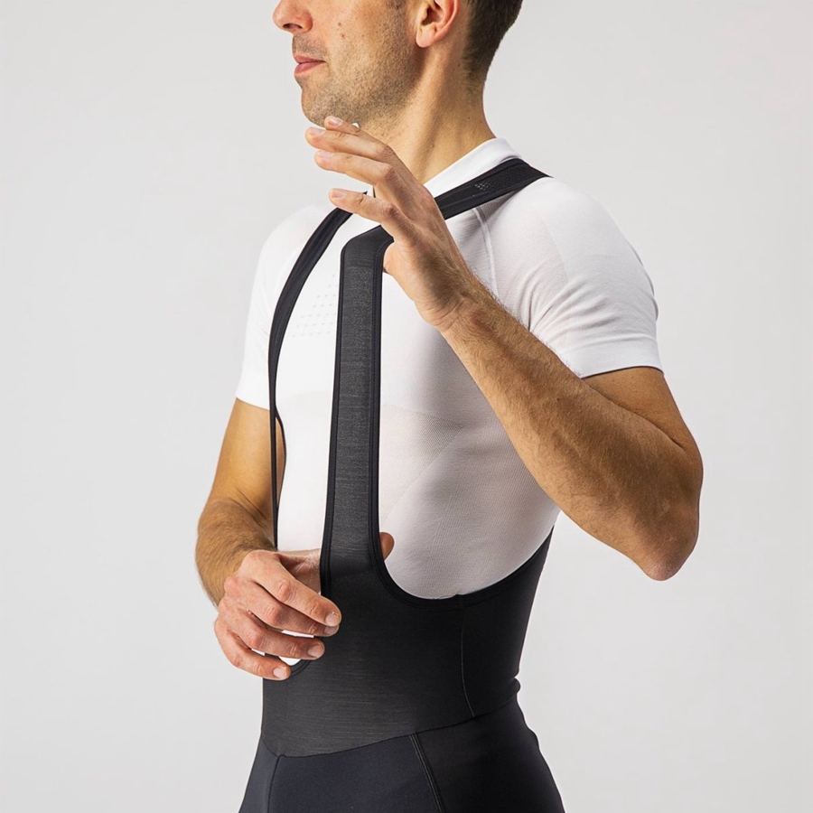 Castelli ENTRATA WIND Men Bib Tights Black | 9317-WUOYK